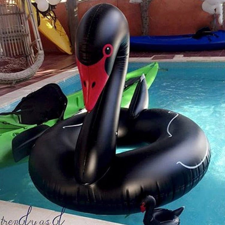 Anello gonfiabile galleggiante per piscina di sicurezza a forma di cigno, dimensioni gonfiate: 120 cm, 110cm Swan Black, 110cm Swan White