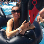 Anello gonfiabile galleggiante per piscina di sicurezza a forma di cigno, dimensioni gonfiate: 120 cm, 110cm Swan Black, 110cm Swan White