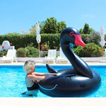 Anello gonfiabile galleggiante per piscina di sicurezza a forma di cigno, dimensioni gonfiate: 120 cm, 110cm Swan Black, 110cm Swan White