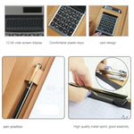 Forniture per ufficio Cartella portadocumenti in pelle stile business con blocco note A4 da 30 pagine e calcolatrice