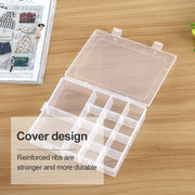 Scatola portaoggetti in plastica per organizer, 14 scomparti, divisore regolabile, scomparto a griglia rimovibile per gioielli, orecchini, gancio da pesca, piccoli accessori, 14 Slots