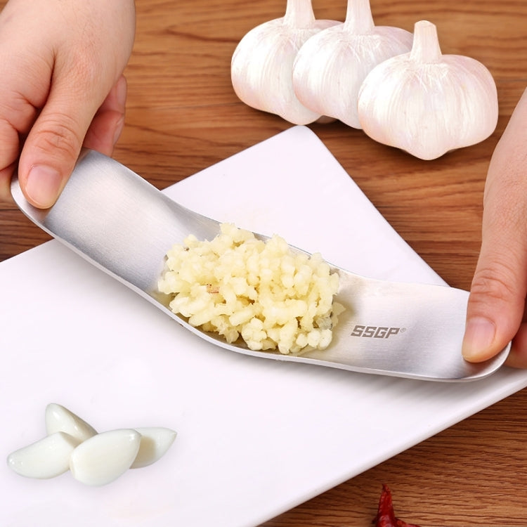 Manuale degli utensili da cucina SSGP Spremiaglio a struttura spazzolata in acciaio inossidabile 304, 304 Stainless Steel Garlic Crusher