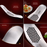 Manuale degli utensili da cucina SSGP Spremiaglio a struttura spazzolata in acciaio inossidabile 304, 304 Stainless Steel Garlic Crusher