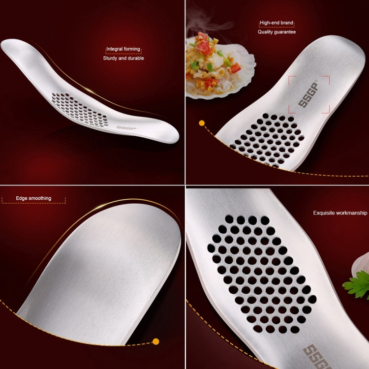 Manuale degli utensili da cucina SSGP Spremiaglio a struttura spazzolata in acciaio inossidabile 304, 304 Stainless Steel Garlic Crusher