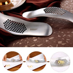 Manuale degli utensili da cucina SSGP Spremiaglio a struttura spazzolata in acciaio inossidabile 304, 304 Stainless Steel Garlic Crusher