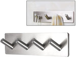 Appendiabiti da bagno non perforato con quattro file oblique in acciaio inossidabile, Four Oblique Row Hook