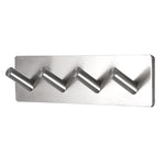 Appendiabiti da bagno non perforato con quattro file oblique in acciaio inossidabile, Four Oblique Row Hook