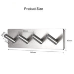 Appendiabiti da bagno non perforato con quattro file oblique in acciaio inossidabile, Four Oblique Row Hook