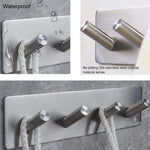 Appendiabiti da bagno non perforato con quattro file oblique in acciaio inossidabile, Four Oblique Row Hook