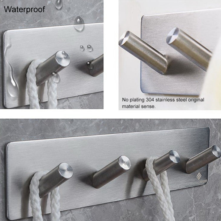 Appendiabiti da bagno non perforato con quattro file oblique in acciaio inossidabile, Four Oblique Row Hook