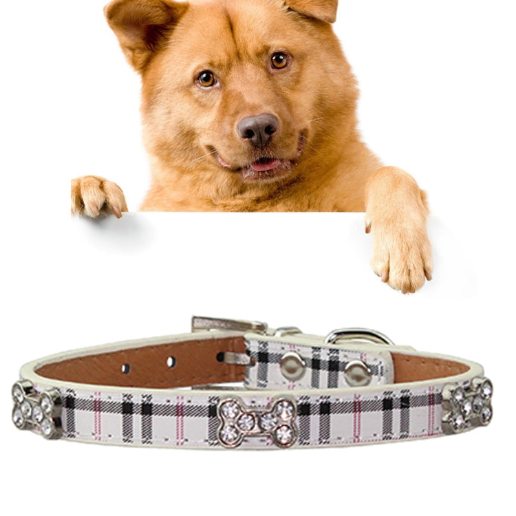 Collare per cani in pelle PU con disegni di ossa taglia S