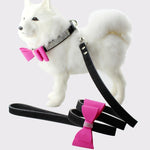 Collare per cani con fiocco e strass taglia S 37 cm
