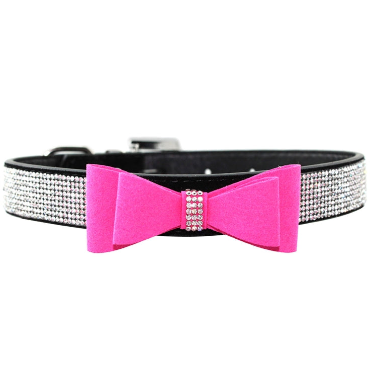 Collare per cani con fiocco e strass taglia S 37 cm