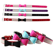 Collare per cani collare per cani collare per animali Bowknot tempestato di diamanti floccati Prodotti per animali domestici, dimensioni: S, 1,5 * 37 cm, Size: S