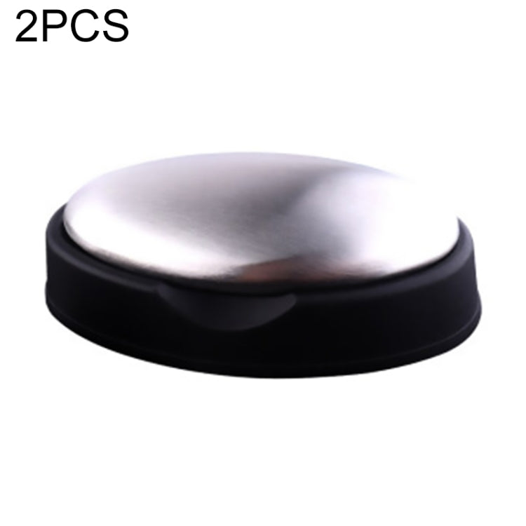 Sapone per mani ovale in acciaio inossidabile per pulizia portatile da 2 pezzi che elimina gli odori con base, consegna in stile casuale, Oval with Base