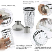 Strumenti per shaker da cocktail in vetro in acciaio inossidabile Tazza da tè al latte con scala, capacità: 450 ml, 450ml Cocktail Shaker