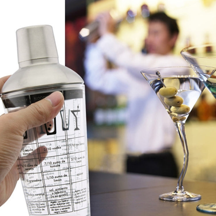 Shaker cocktail in vetro e acciaio inox 450 ml