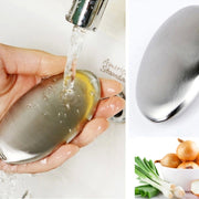 Sapone per le mani ovale in acciaio inossidabile per la pulizia portatile che elimina gli odori, consegna in stile casuale, Oval