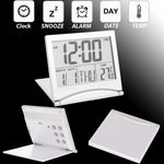 MT-033 Sveglia digitale portatile pieghevole con display LCD per temperatura da viaggio, MT-033