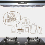 5 pezzi modello caffè dolce cucina domestica autoadesivi resistenti alle alte temperature adesivi murali resistenti all'olio dimensioni: 60x90 cm, Sweet Coffee Pattern