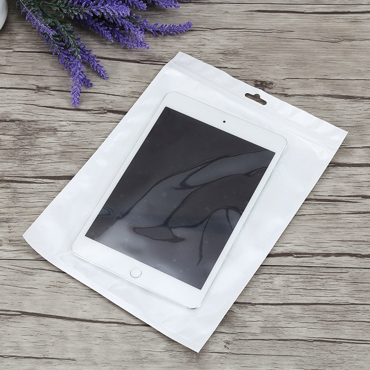 100 pz 10 cm x 12 cm foro per appendere trasparente frontale bianco perla gioielli sacchetto di imballaggio con chiusura a zip, stampa personalizzata e dimensioni sono i benvenuti, 10*12cm