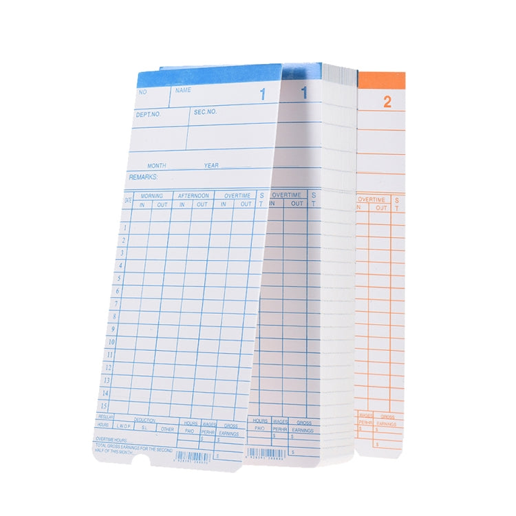 Cartellino cartaceo Paper Time Card 100 pezzi