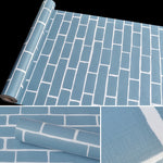 Carta da parati adesiva effetto mattone mediterraneo 3D 45x1000 c