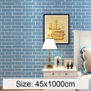 Mattone mediterraneo Creativo 3D Pietra Decorazione di mattoni Carta da parati Adesivi Camera da letto Soggiorno Parete Carta da parati impermeabile Rotolo, Dimensioni: 45 x 1000 cm, Mediterranean brick