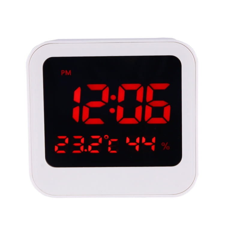 Sveglia digitale da tavolo con retroilluminazione a LED con display di ora, data, temperatura e umidità, 11.6x10.8x4.6cm