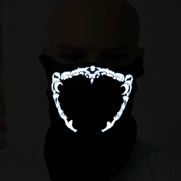FG-FULL-01 Maschera di Halloween Maschera cosplay di terrore a luce fredda a LED con controllo vocale, FG-FULL-01