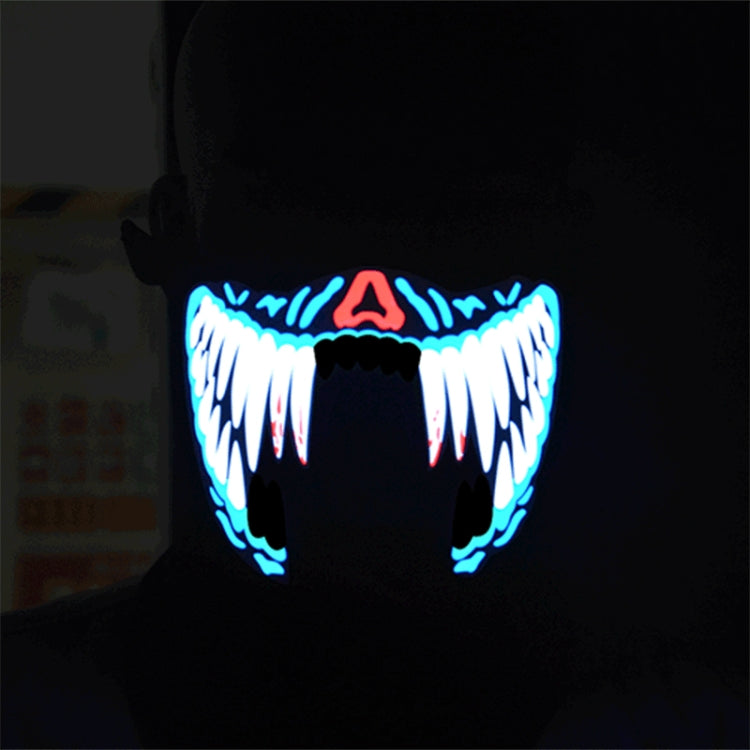 FG-MA-02 Maschera di Halloween Maschera cosplay di terrore a luce fredda a LED con controllo vocale, FG-MA-02