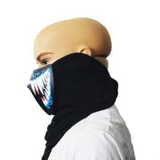 FG-MA-02 Maschera di Halloween Maschera cosplay di terrore a luce fredda a LED con controllo vocale, FG-MA-02