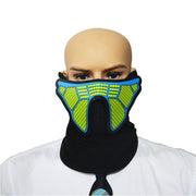 FG-MA-013 Maschera di Halloween Maschera cosplay di terrore a luce fredda a LED con controllo vocale, FG-MA-013