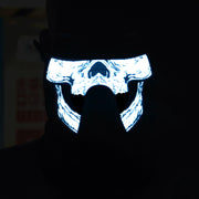 FG-MA-023 Maschera di Halloween Maschera cosplay di terrore a luce fredda a LED con controllo vocale, FG-MA-023