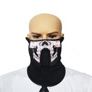 FG-MA-023 Maschera di Halloween Maschera cosplay di terrore a luce fredda a LED con controllo vocale, FG-MA-023