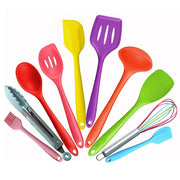 kn607 Set di utensili da cucina in silicone colorato 10 in 1, kn607