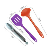 kn607 Set di utensili da cucina in silicone colorato 10 in 1, kn607