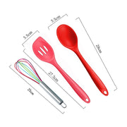 kn607 Set di utensili da cucina in silicone colorato 10 in 1, kn607