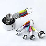 Set 10 cucchiai dosatori in acciaio inox colorati 10 in 1