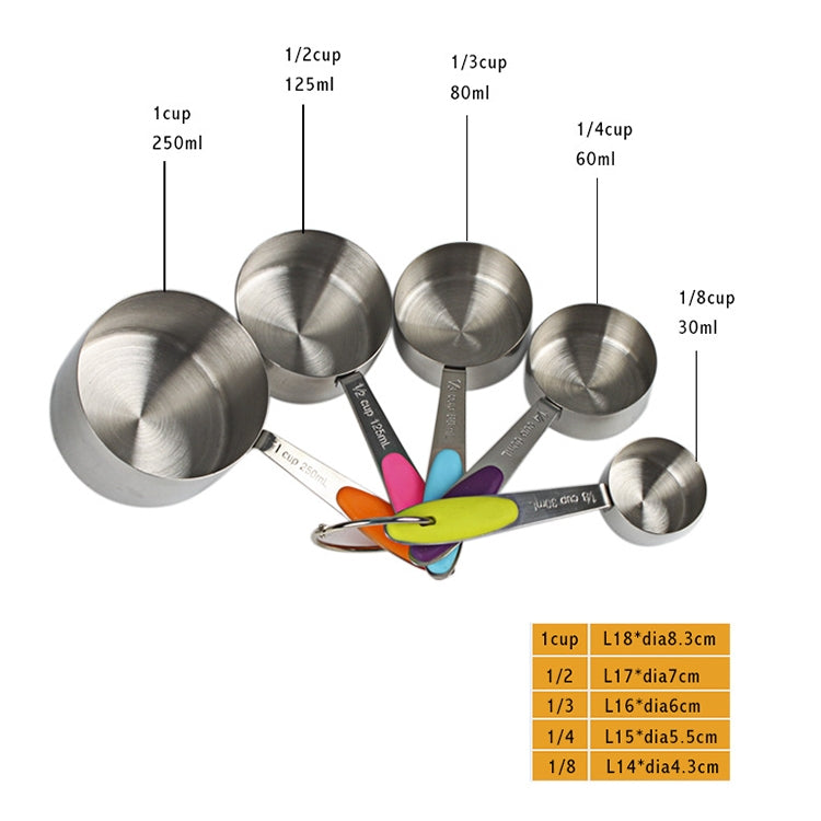 Set 10 cucchiai dosatori in acciaio inox colorati 10 in 1
