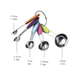 Set 10 cucchiai dosatori in acciaio inox colorati 10 in 1