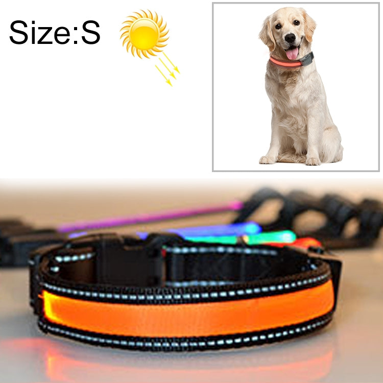 Collare luminoso LED solare USB per cani taglia media S