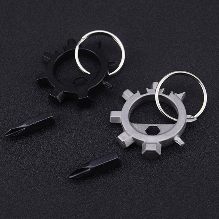 Strumenti di riparazione per biciclette per cacciaviti portachiavi portatili multifunzione da esterno, Screwdriver (Silver), Screwdriver (Black)
