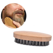 Spazzola per la cura della barba da uomo, manico in legno, pettine con setole di cinghiale, Boar Bristle Comb