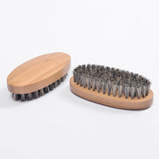 Spazzola per la cura della barba da uomo, manico in legno, pettine con setole di cinghiale, Boar Bristle Comb