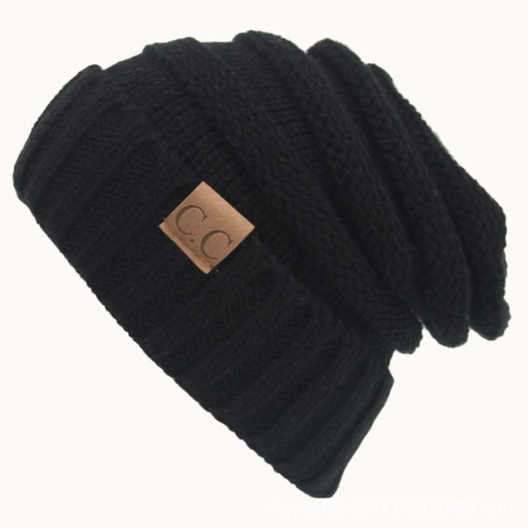 Cappelli di lana tinta unita lettera CC Cappello lavorato a maglia conciso, Black, Coffee, Pink, Green, Grey, Dark Beige, Khaki, Magenta, Beige, Navy Blue, Red, Baby Blue, White, Beown