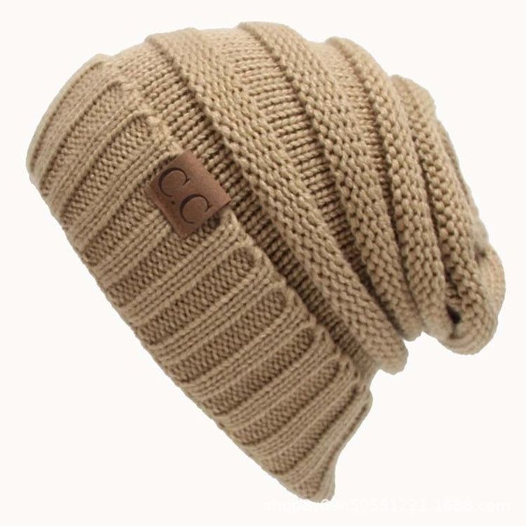 Cappelli di lana tinta unita lettera CC Cappello lavorato a maglia conciso, Black, Coffee, Pink, Green, Grey, Dark Beige, Khaki, Magenta, Beige, Navy Blue, Red, Baby Blue, White, Beown