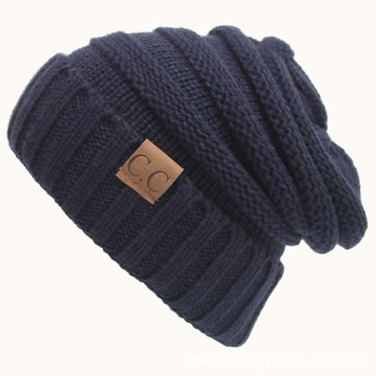 Cappelli di lana tinta unita lettera CC Cappello lavorato a maglia conciso, Black, Coffee, Pink, Green, Grey, Dark Beige, Khaki, Magenta, Beige, Navy Blue, Red, Baby Blue, White, Beown