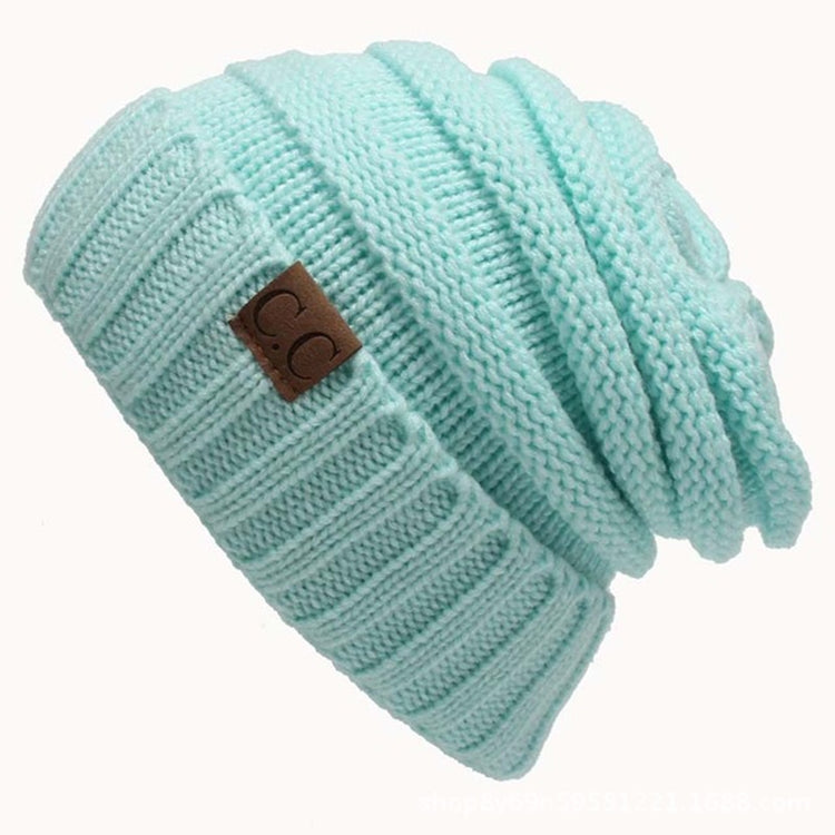 Cappelli di lana tinta unita lettera CC Cappello lavorato a maglia conciso, Black, Coffee, Pink, Green, Grey, Dark Beige, Khaki, Magenta, Beige, Navy Blue, Red, Baby Blue, White, Beown