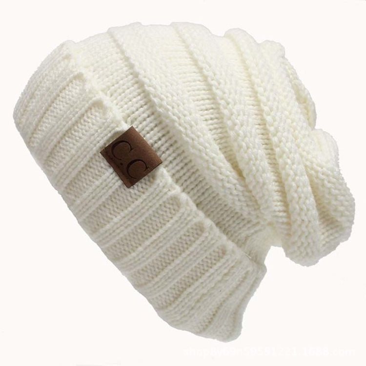 Cappelli di lana tinta unita lettera CC Cappello lavorato a maglia conciso, Black, Coffee, Pink, Green, Grey, Dark Beige, Khaki, Magenta, Beige, Navy Blue, Red, Baby Blue, White, Beown